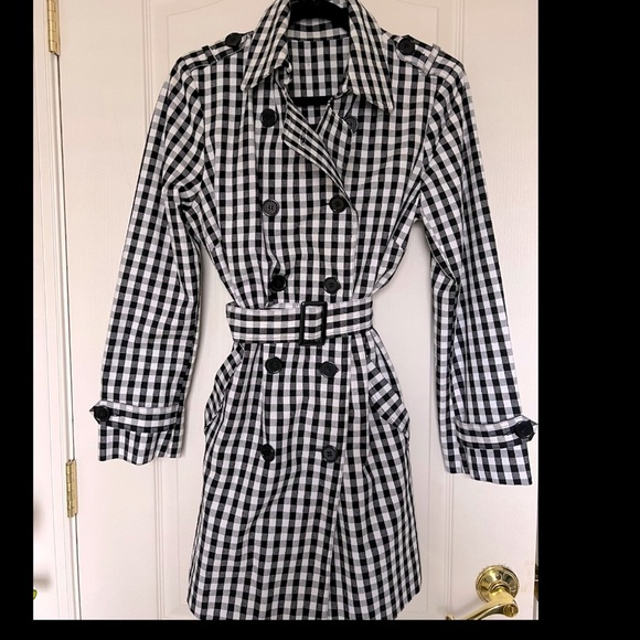 Jackets & Blazers - Gingham Buffalo Check Lined Trench Belted Coat. Size Small Medium. New